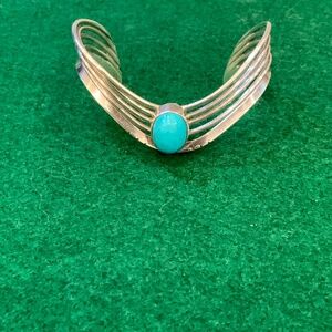Vintage Native American Turquoise Stone & Multi-Strand Cuff Bracelet